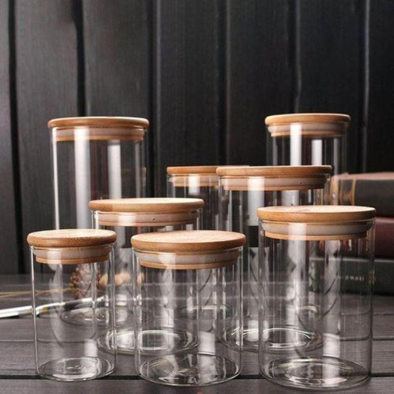 Glass Jar With Lid Kitchen Supplies Food Storage