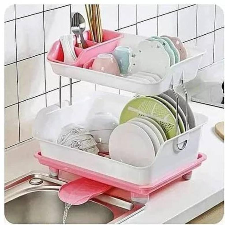 Multipurpose Plastic Plate Rack With Drainer Outlet