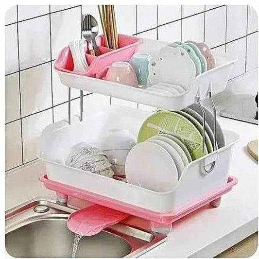 Multipurpose Plastic Plate Rack With Drainer Outlet