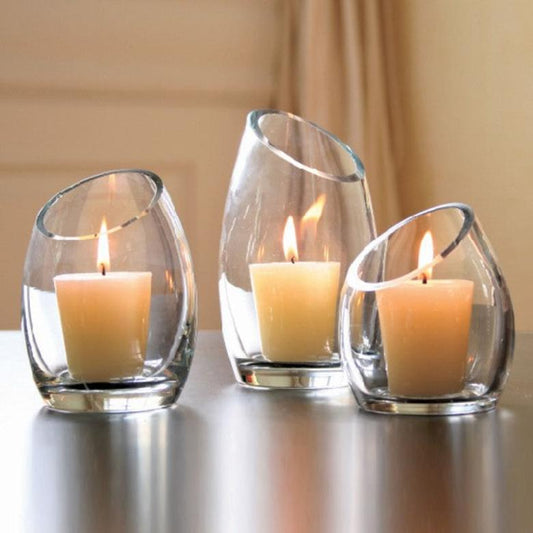 GLASS CANDLE HOLDERS